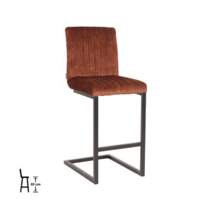 LABEL51 Barhocker Milo - Rost - Velours - Sitzhöhe 65