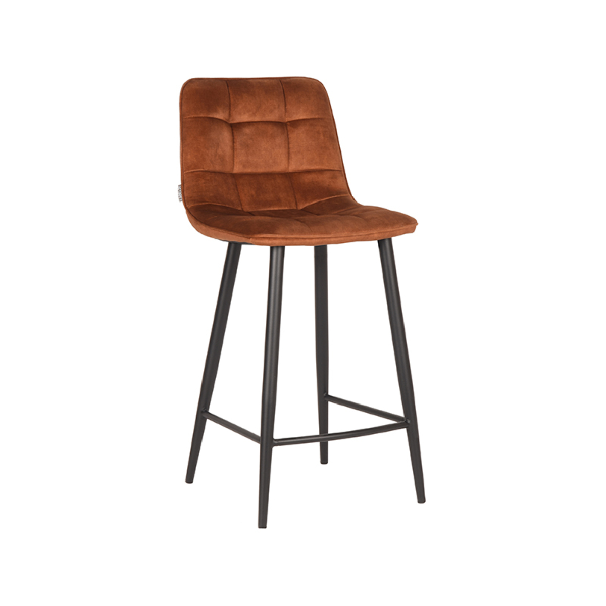 LABEL51 Barhocker Jelt - Ocker - Velours - Sitzhöhe 65 cm