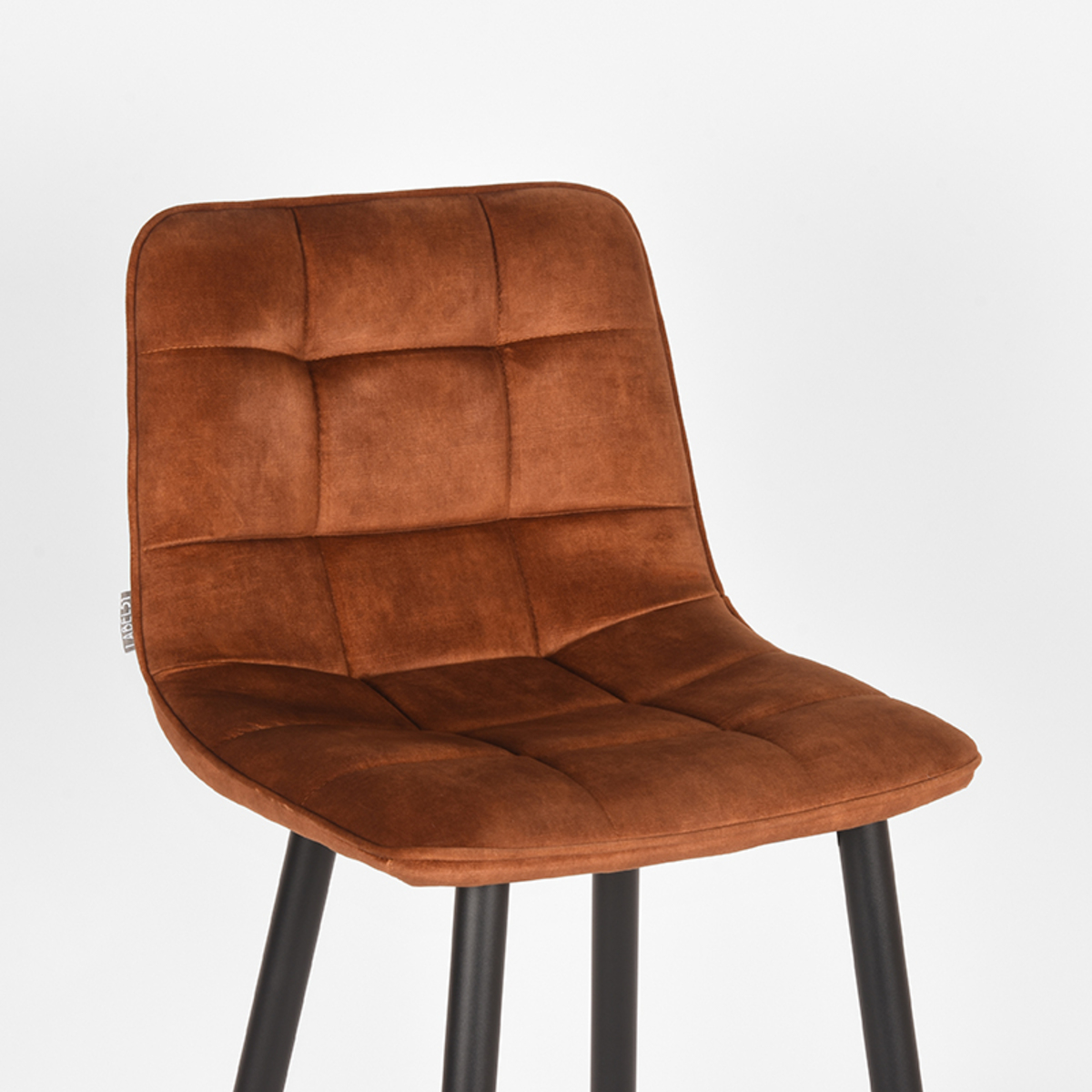 LABEL51 Barhocker Jelt - Ocker - Velours - Sitzhöhe 65 cm – Bild 5