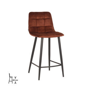 LABEL51 Barhocker Jelt - Rost - Velours - Sitzhöhe 65 cm