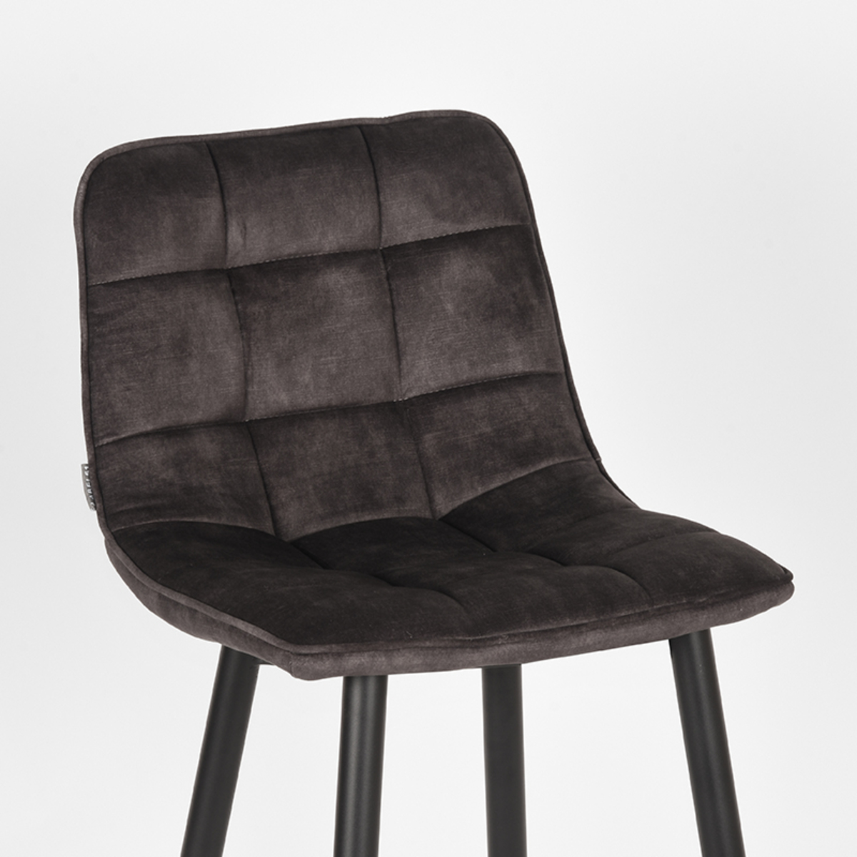 LABEL51 Barhocker Jelt - Anthrazit - Velours - Sitzhöhe 65 – Bild 5