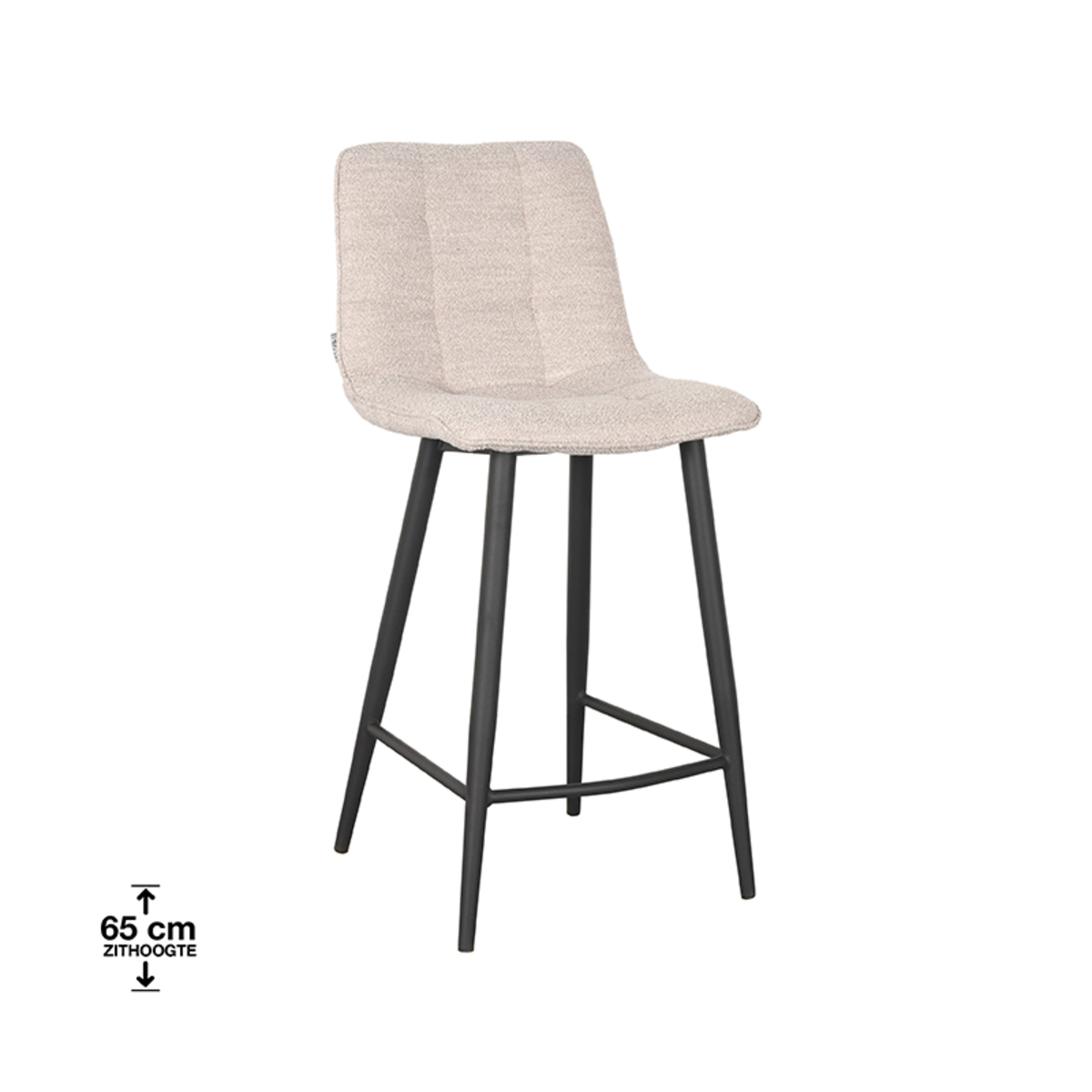 LABEL51 Barhocker Jelt - Natur - Bouclé - Sitzhöhe 65 cm – Bild 6