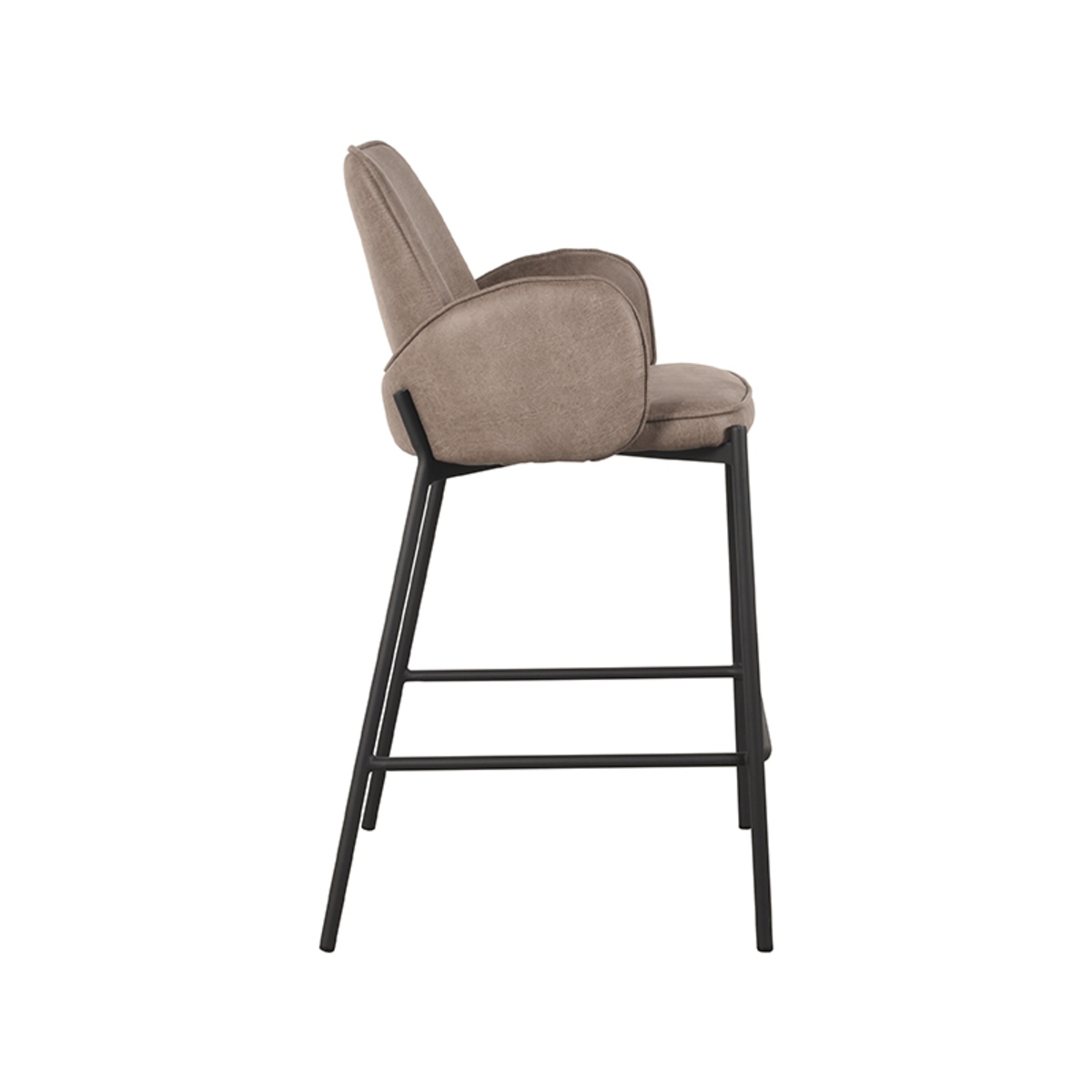 LABEL51 Barhocker Joni - Taupe - Mikrofaser - Sitzhöhe 65 cm – Bild 3