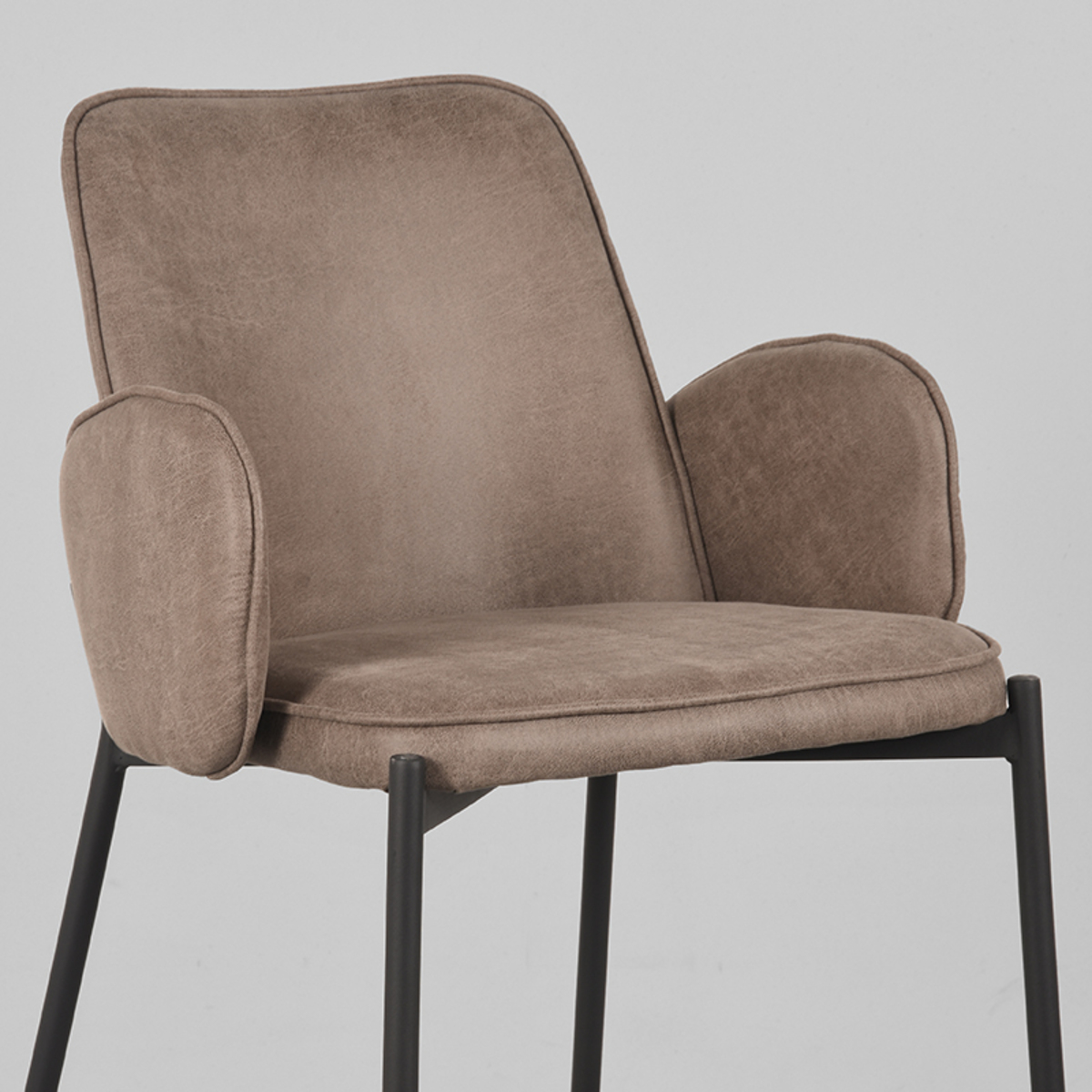 LABEL51 Barhocker Joni - Taupe - Mikrofaser - Sitzhöhe 65 cm – Bild 5