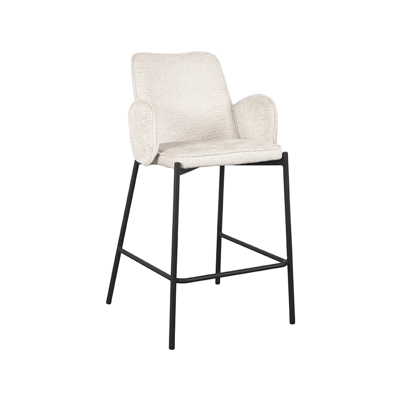 LABEL51 Barhocker Joni - Creme - Samt - Sitzhöhe 65 cm – Bild 2
