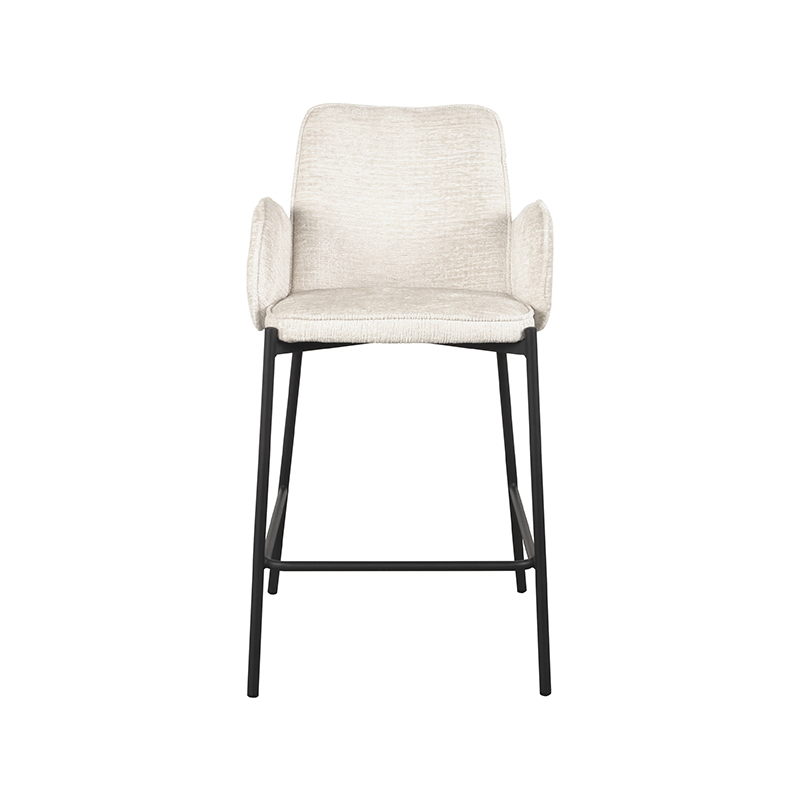 LABEL51 Barhocker Joni - Creme - Samt - Sitzhöhe 65 cm – Bild 3