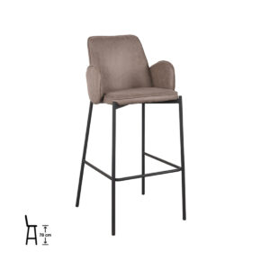LABEL51 Barhocker Joni - Taupe - Mikrofaser - Sitzhöhe 78 cm