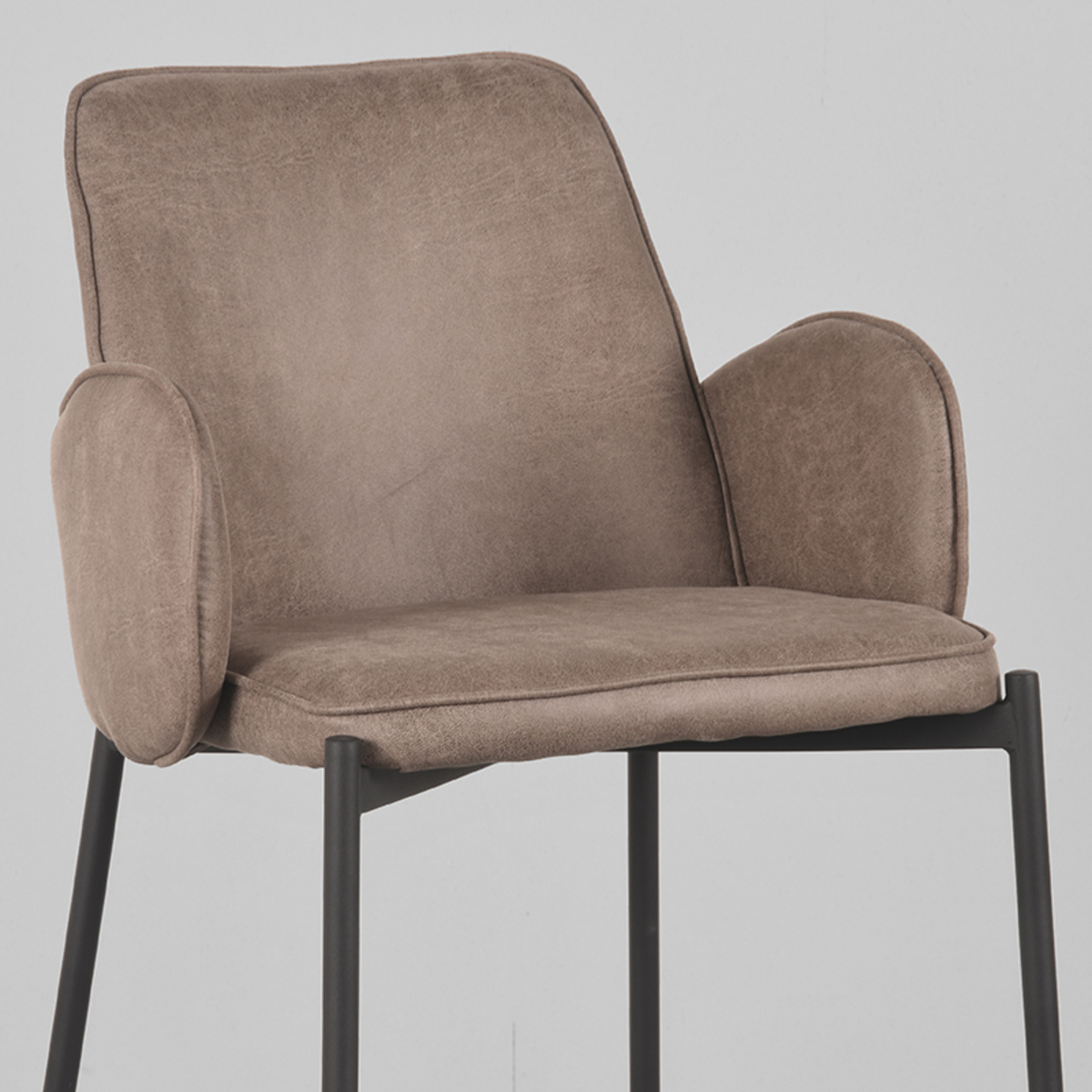LABEL51 Barhocker Joni - Taupe - Mikrofaser - Sitzhöhe 78 cm – Bild 6