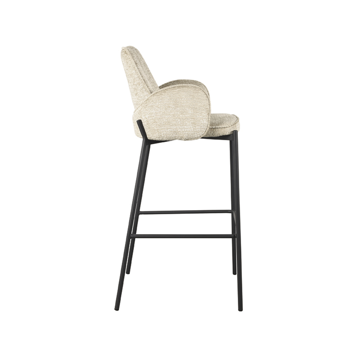 LABEL51 Barhocker Joni - Beige - Samt - Sitzhöhe 78 cm – Bild 5