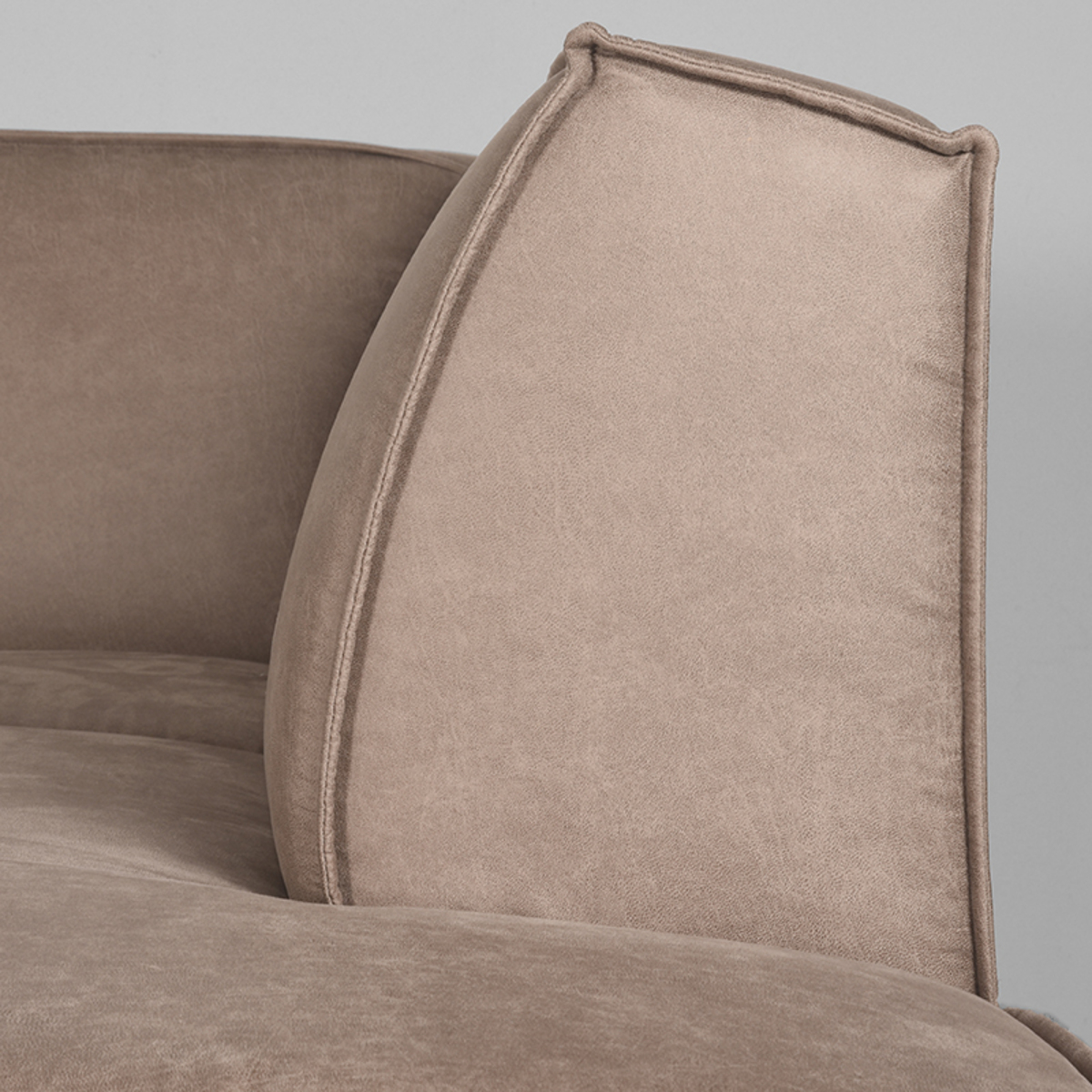 LABEL51 Sofa Kay - Taupe - Mikrofaser - 2-Sitzer + Ecke + 2-Sitzer – Bild 2