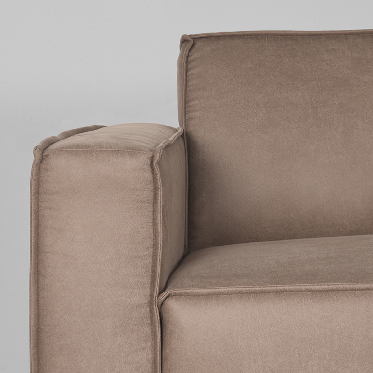 LABEL51 Sofa Kay - Taupe - Mikrofaser - 2-Sitzer + Ecke + 2-Sitzer – Bild 3