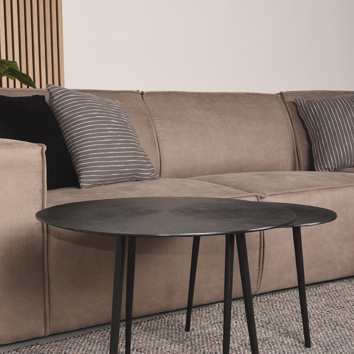 LABEL51 Sofa Kay - Taupe - Mikrofaser - 2-Sitzer + Ecke + 2-Sitzer – Bild 4