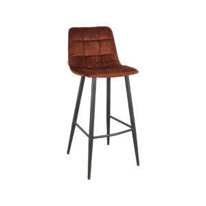 LABEL51 Barhocker Jelt - Rost - Velours - Sitzhöhe 78 cm