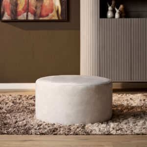 Mein Sofa-Hocker | Rund | 60 cm | Adore 102 | Creme