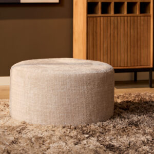 Mijn bankpoef | Rond | 60 cm | Cremona 02 | Beige