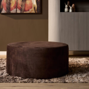 Mein Sofa Hocker | Rund | 80 cm | Adore 108 | Braun