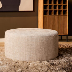 Mein Sofa-Hocker | Rund | 80 cm | Cremona 02 | Beige