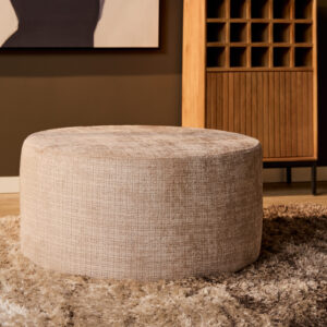 Mein Sofa-Hocker | Rund | 80 cm | Cremona 14 | Taupe