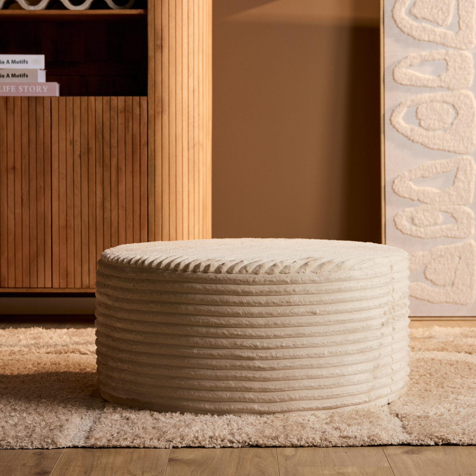 My Sofa Hocker | Rund | 80 cm | Tilia 03 | Beige