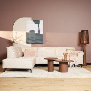 MySofa Floris | Divan links + 2,5-Sitzer | Samt Beige
