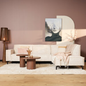 MySofa Floris | 2,5-Sitzer + Ottomane rechts | Samt Beige