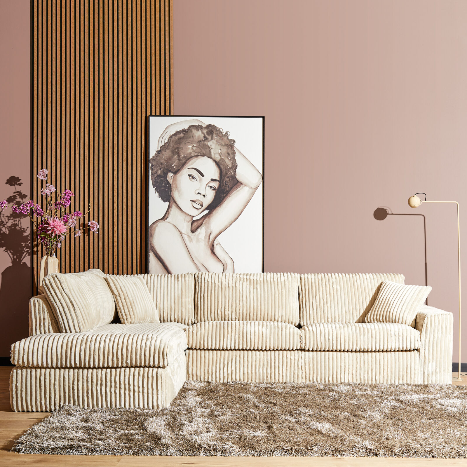 MySofa Teddy | Recamiere links + 2,5-Sitzer | Beige – Bild 3