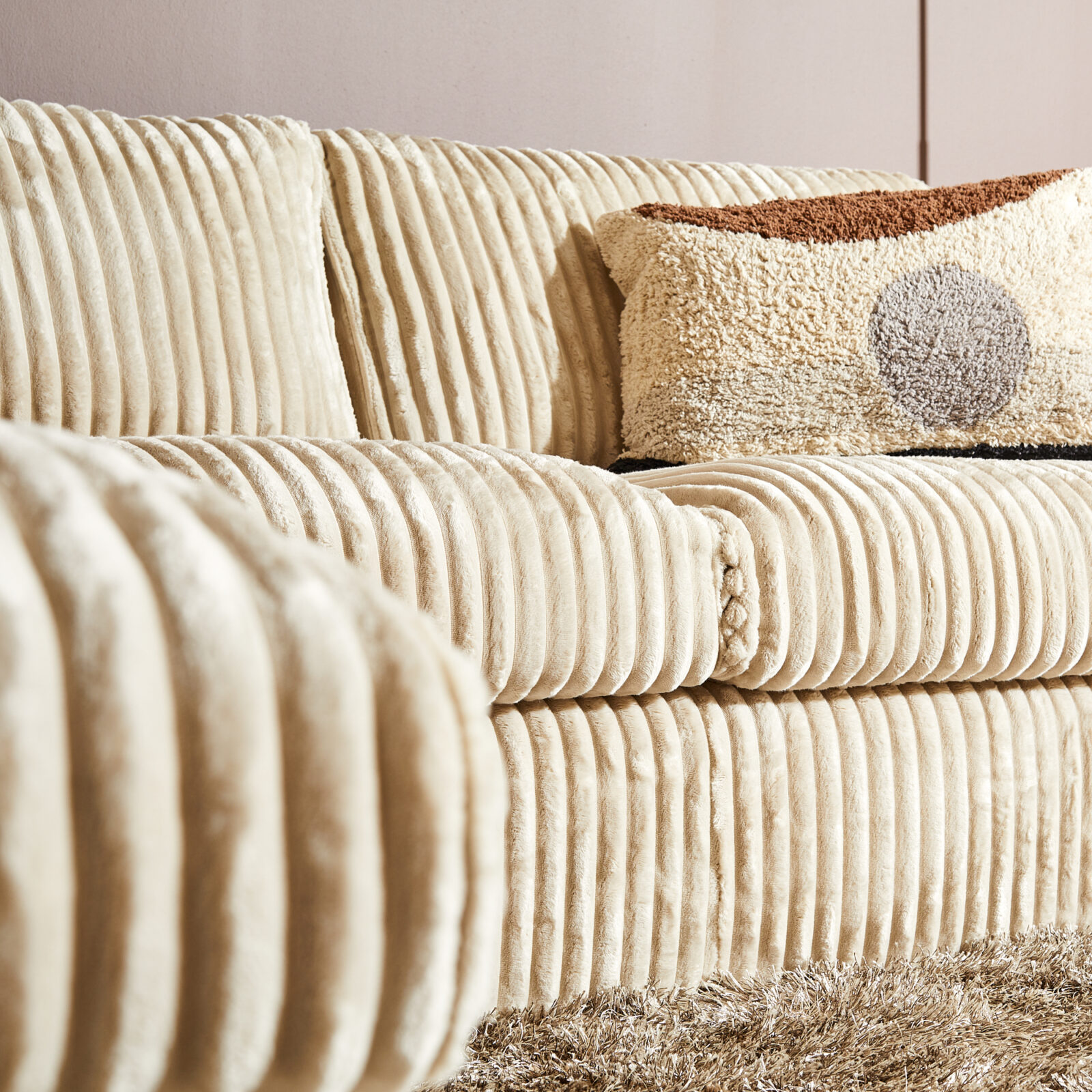 MySofa Teddy | Recamiere links + 2,5-Sitzer | Beige – Bild 5