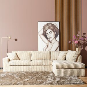 MySofa Teddy | 2,5-Sitzer + Recamiere rechts | Beige