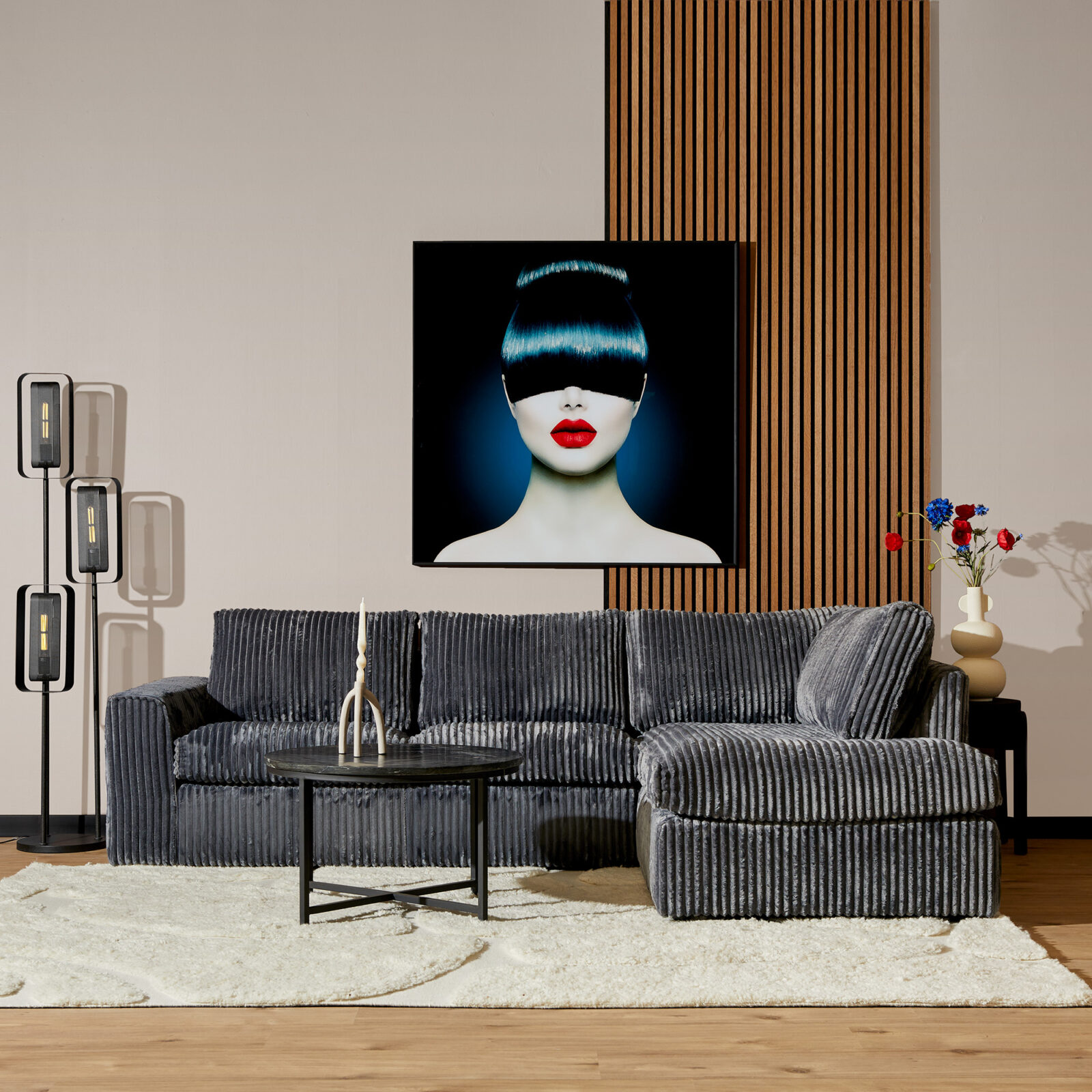 MySofa Teddy | 2,5-Sitzer + Ottomane rechts | Anthrazit – Bild 2