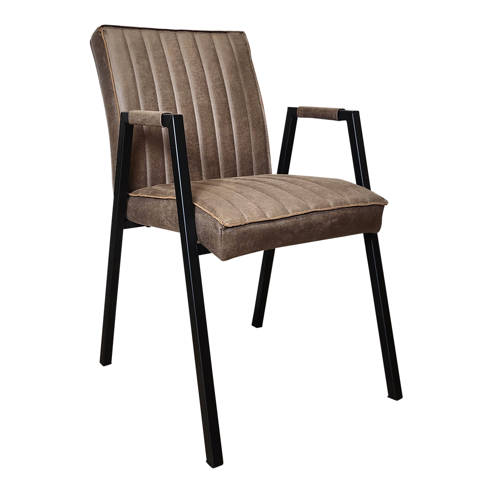 Esszimmerstuhl Tivoli mit Armlehne | Bull Brown - Afbeelding 3