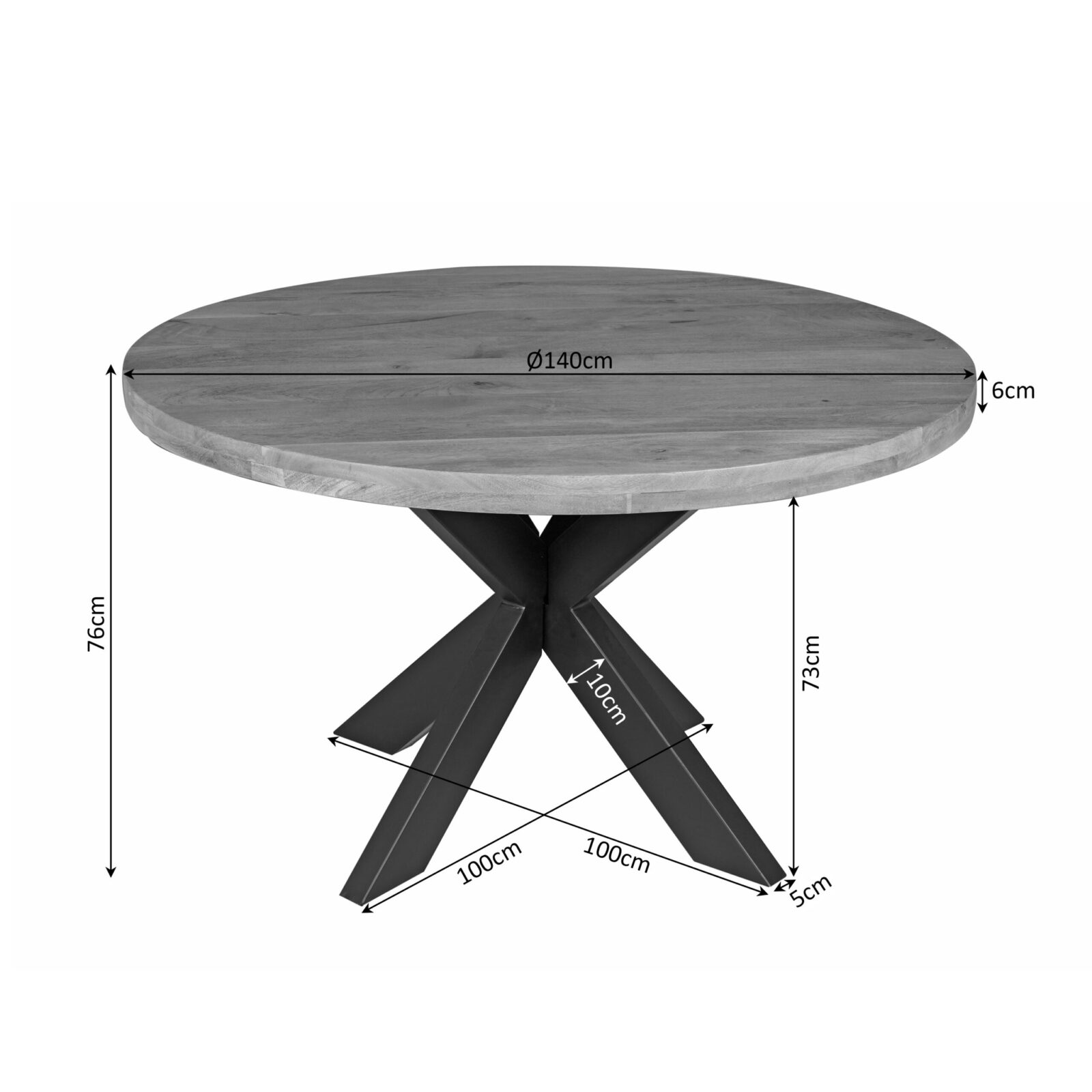Esstisch Dakota | 140 cm | rund – Bild 4