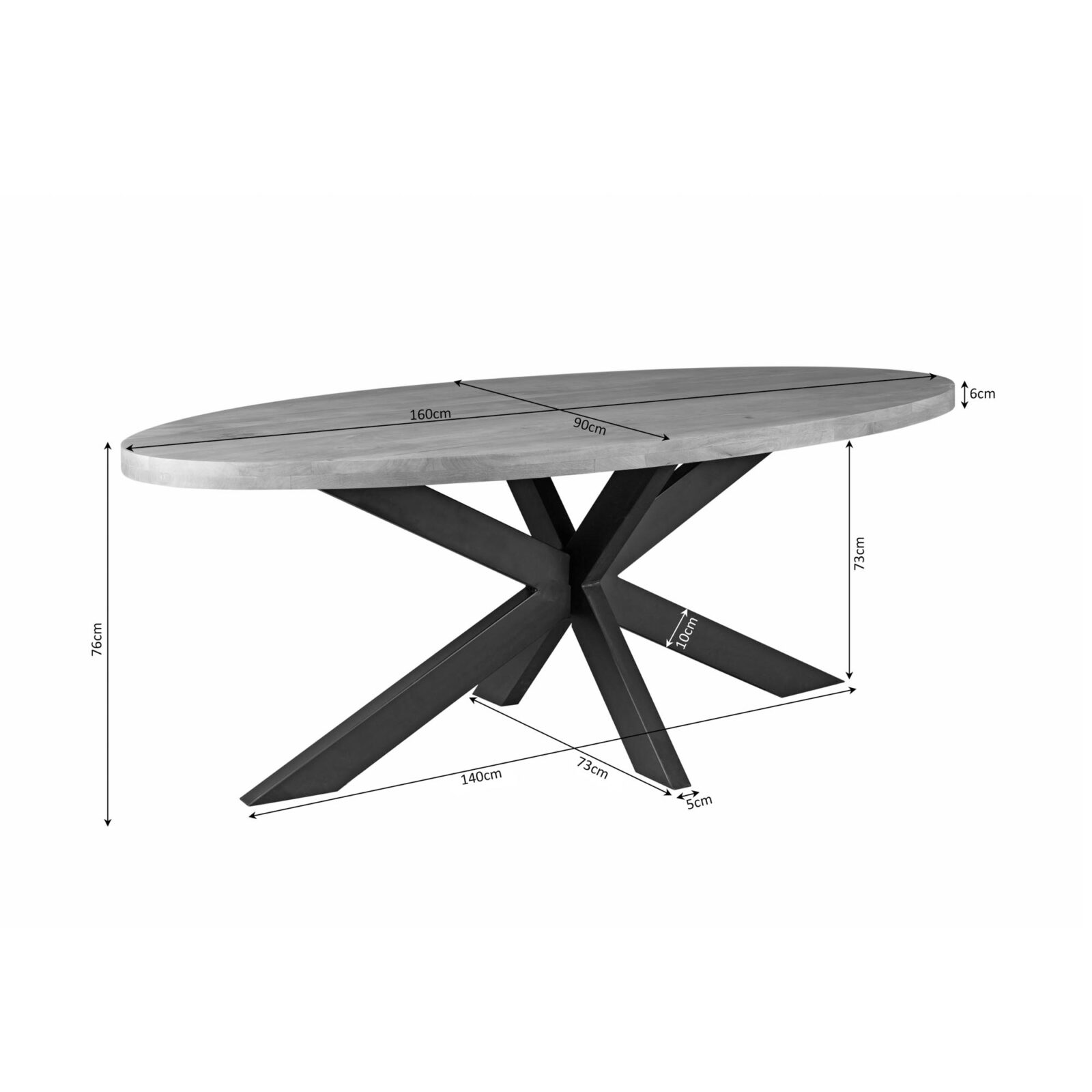 Esstisch Dakota | 160 cm | Oval – Bild 4