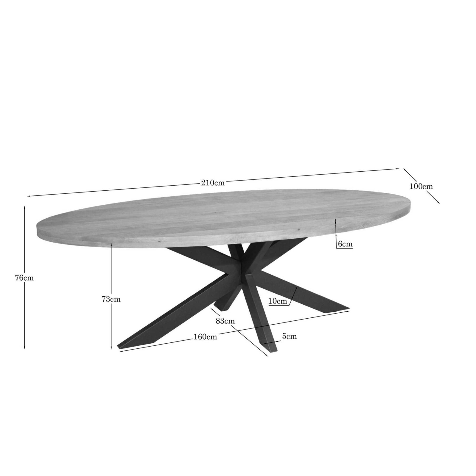 Esstisch Dakota | 210 cm | Oval – Bild 4