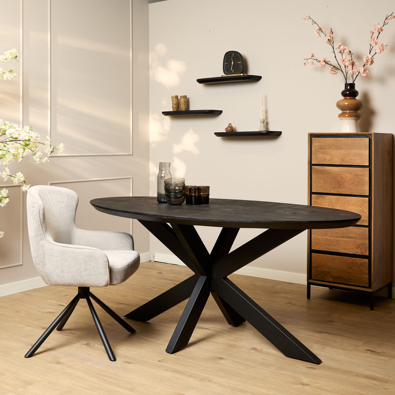 Esstisch Brandy Schwarz | 160 cm | Oval – Bild 15