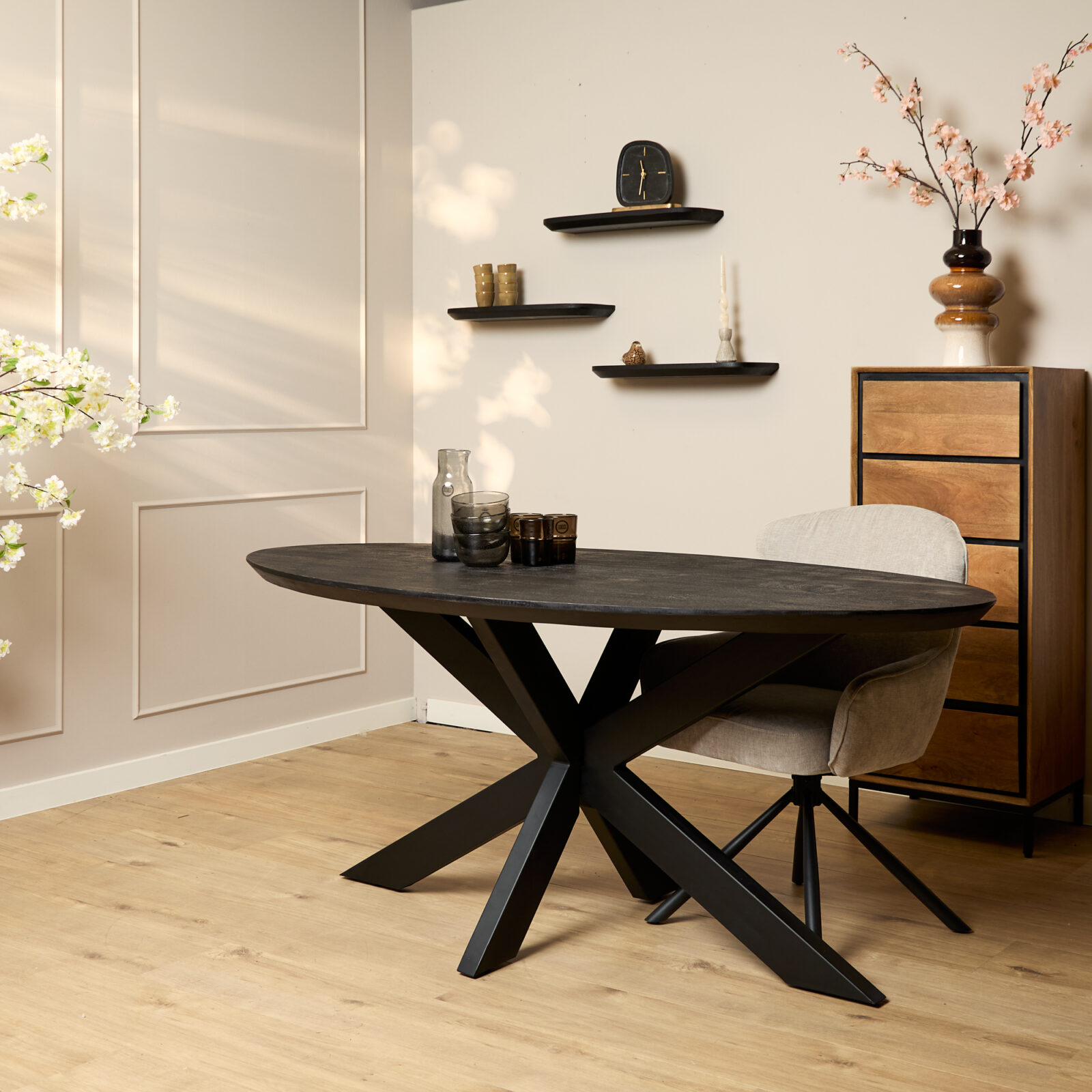 Esstisch Brandy Schwarz | 160 cm | Oval – Bild 16
