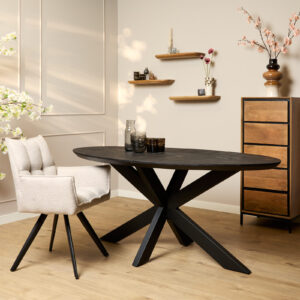 Esstisch Brandy Schwarz | 180 cm | Oval