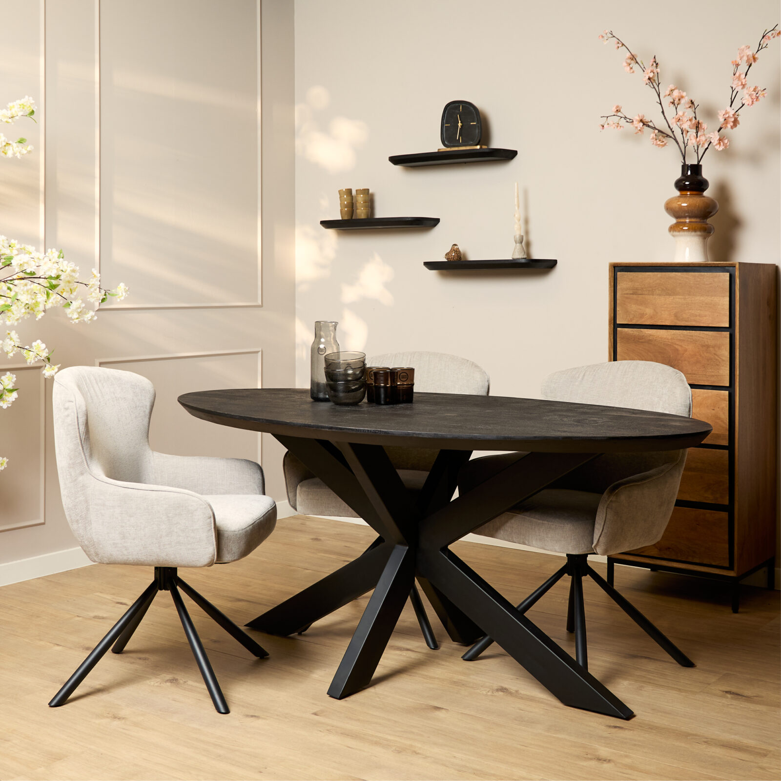 Esstisch Brandy Schwarz | 180 cm | Oval – Bild 2