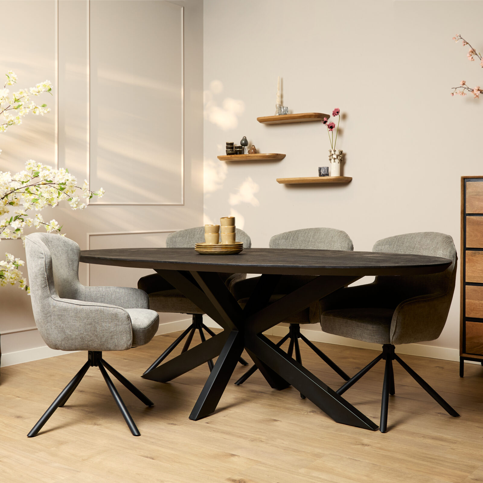 Esstisch Brandy Black | 210 cm | Oval