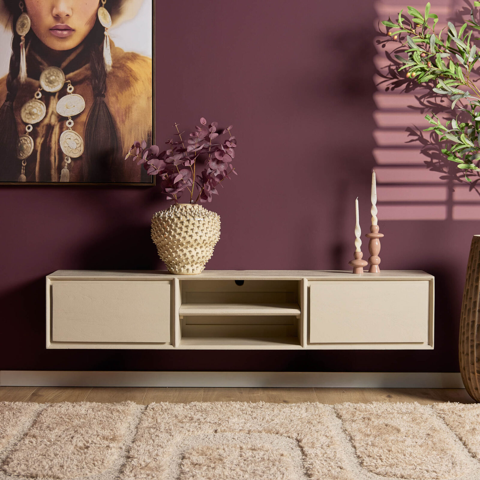 Schwebendes TV-Möbel Ambiance Sand | 160 cm – Bild 6