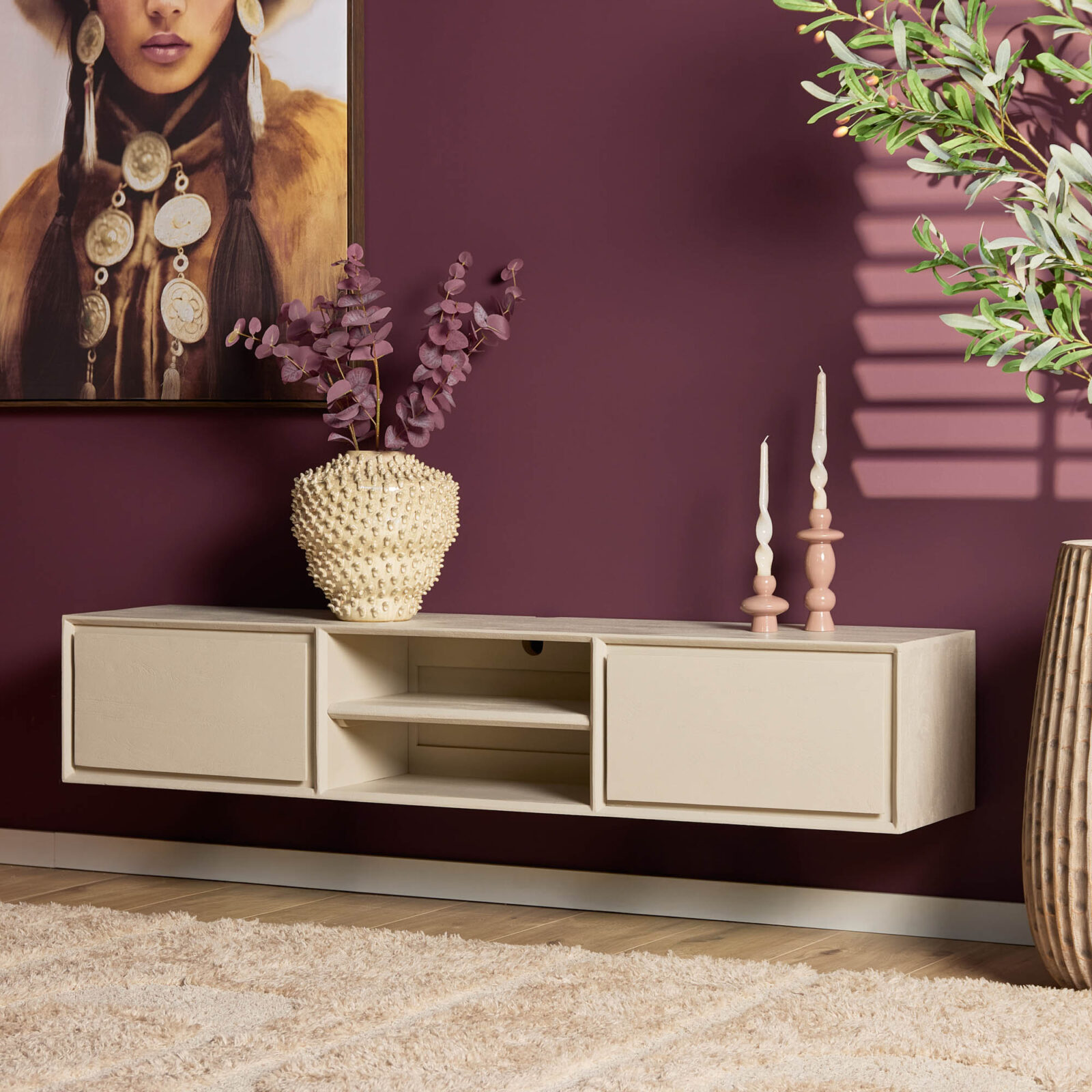 Schwebendes TV-Möbel Ambiance Sand | 160 cm – Bild 7