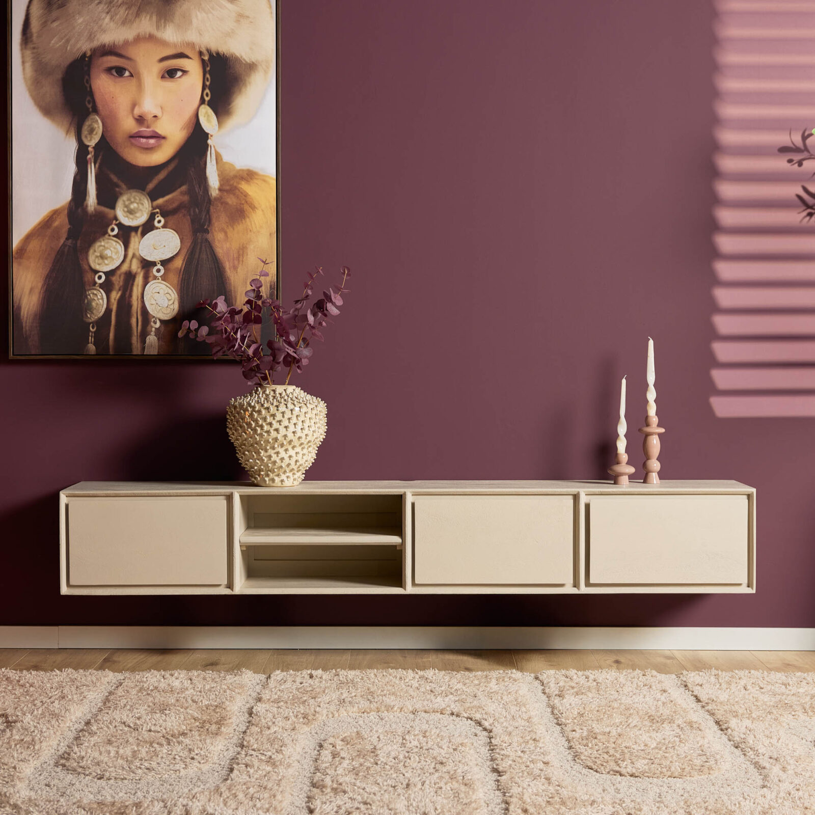 Schwebendes TV-Möbel Ambiance Sand | 200 cm – Bild 6