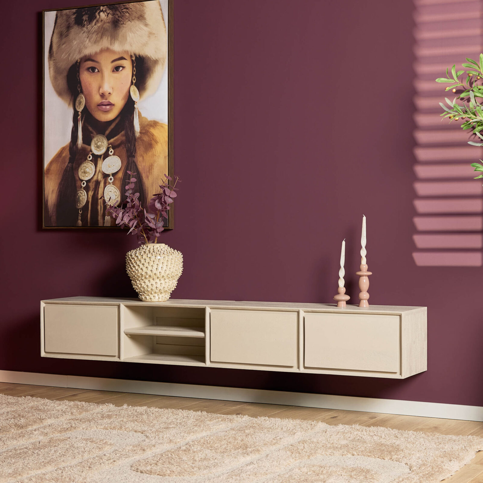 Schwebendes TV-Möbel Ambiance Sand | 200 cm – Bild 7