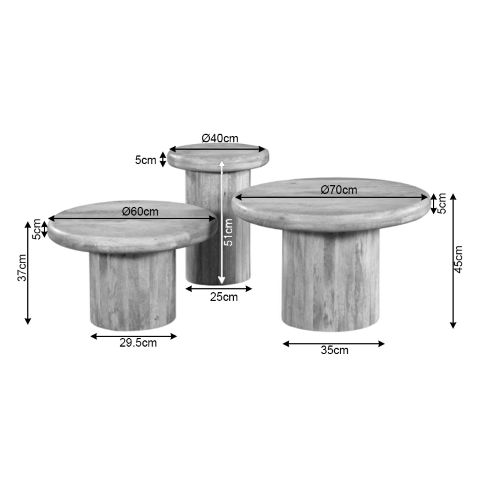 Couchtisch Maya | 70 cm | Sand – Bild 4