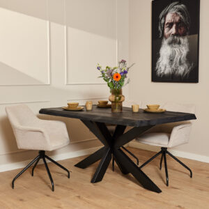 Boomstamtafel Boston Zwart | 160 cm