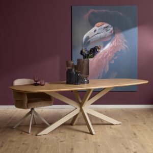 Eichen-Esstisch Ferris | Dänisch Oval 180 cm | Natur | Fuß Sand