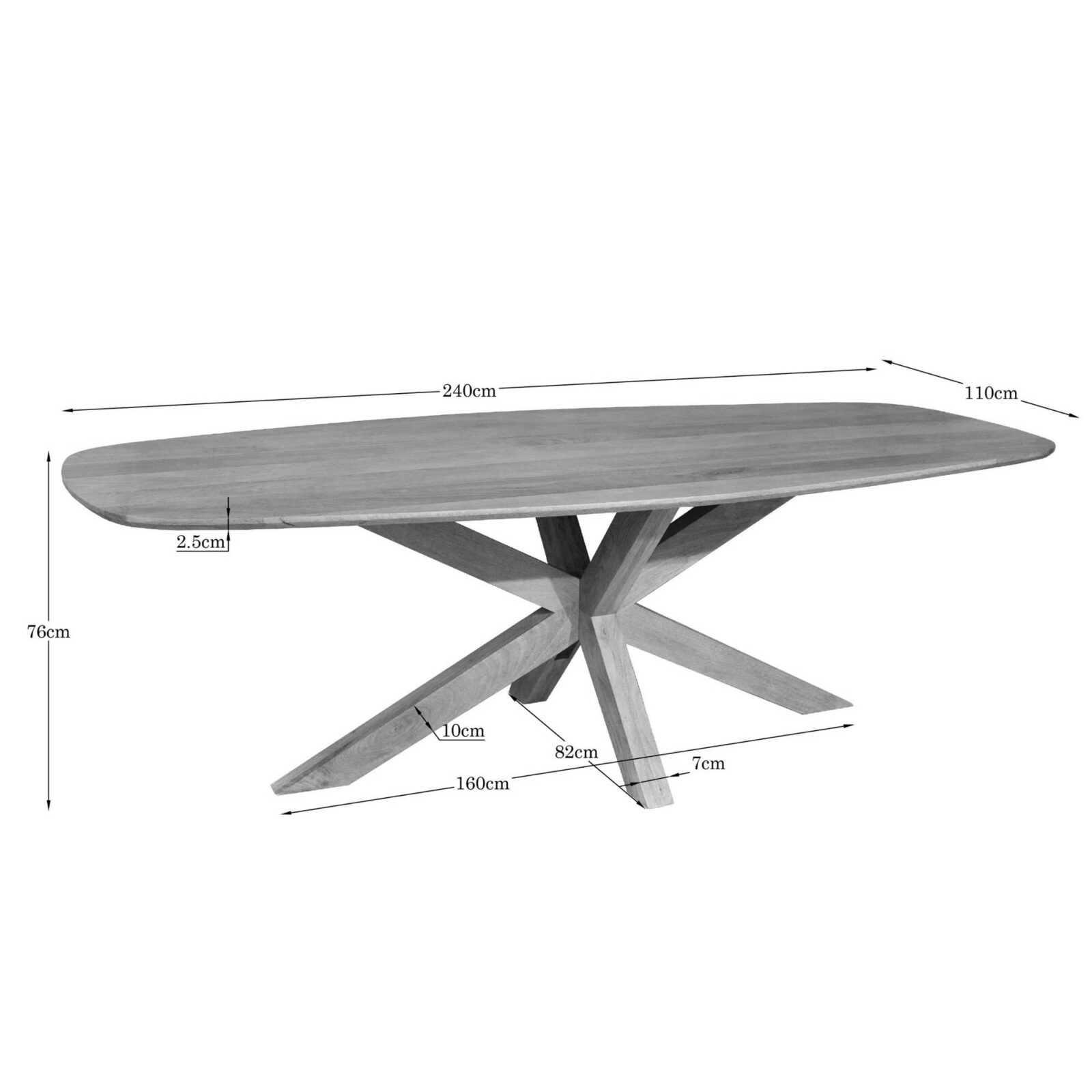 Esstisch Nina | Dänisch oval | 240 cm – Bild 5
