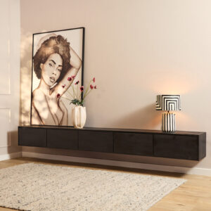 Schwebendes TV-Möbel Vision Black | 280 cm