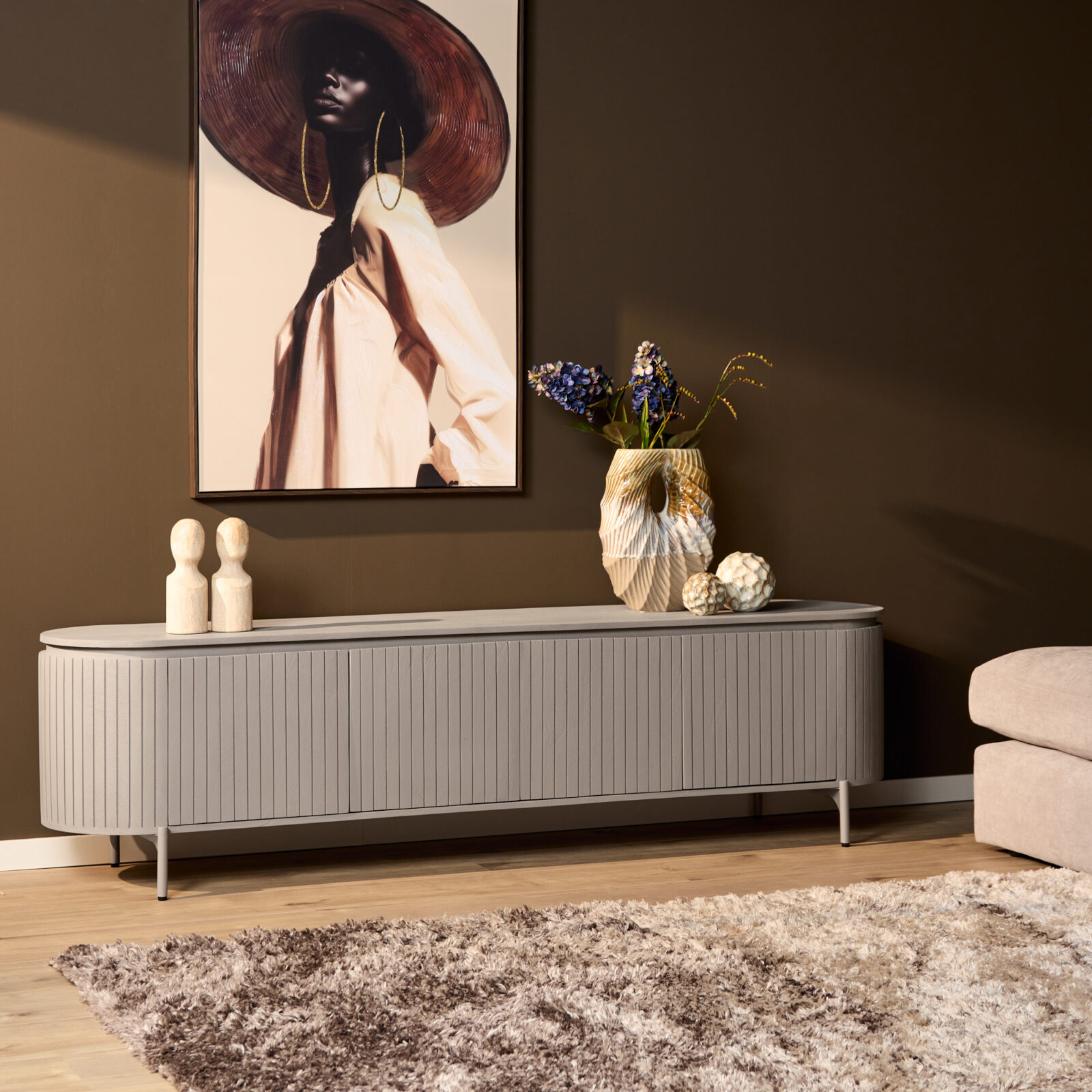TV-Möbel Solana | 210 cm | Taupe