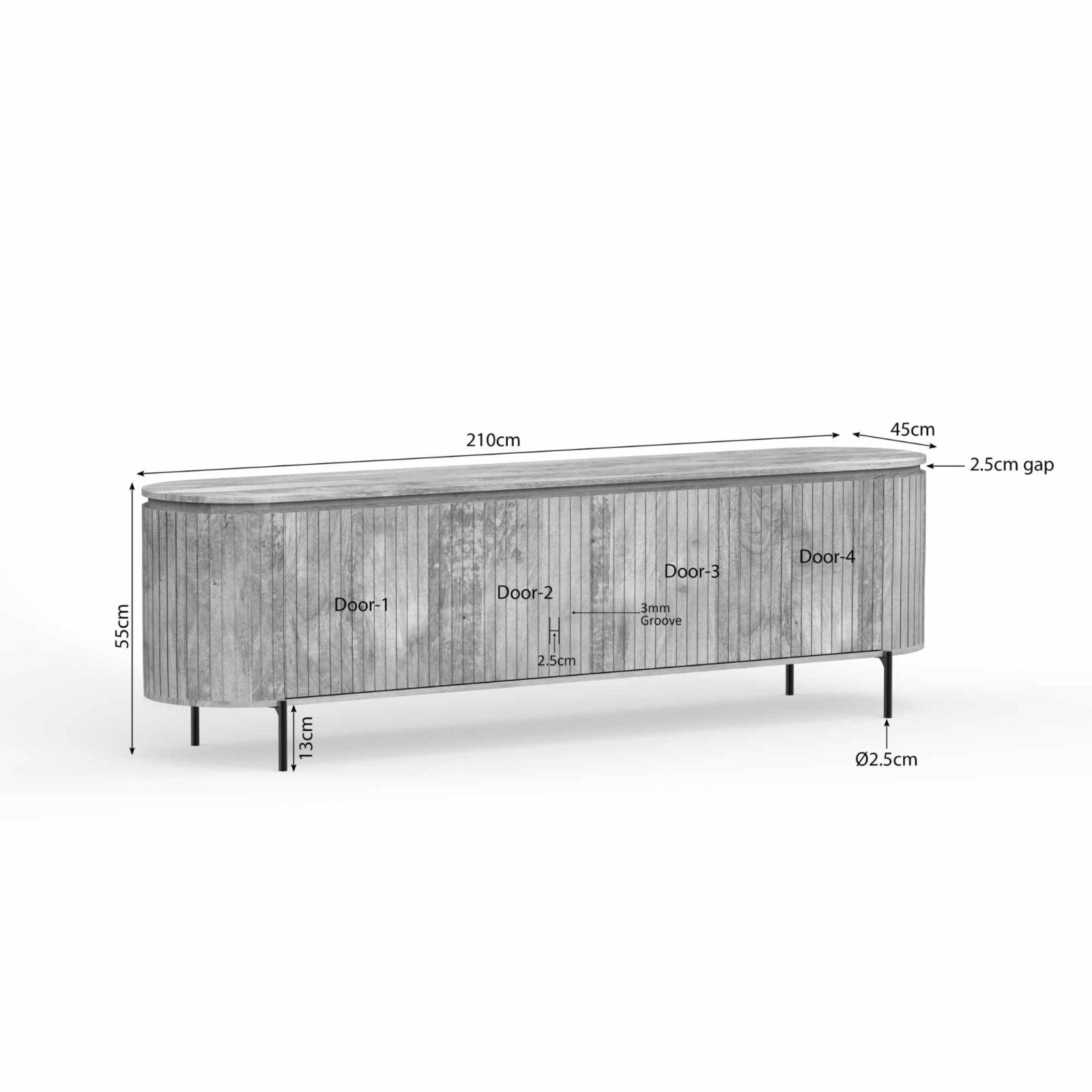 TV-Möbel Solana | 210 cm | Taupe – Bild 9