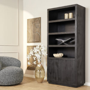 Bücherregal Brussel Schwarz | 90 cm